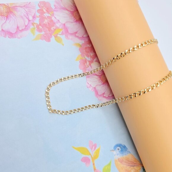 Classic Rose Gold Curb Chain Necklace for Men & Women, 19.7 Inch, XPNL0092 - Picture 6 of 12